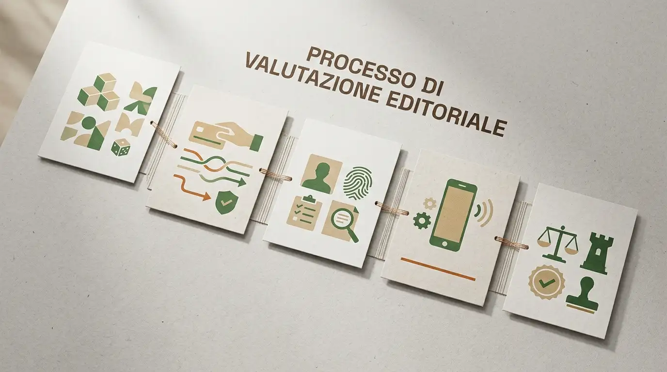 Aree giochi, pagamenti, conto, mobile e affidabilita' collegate in un percorso di valutazione